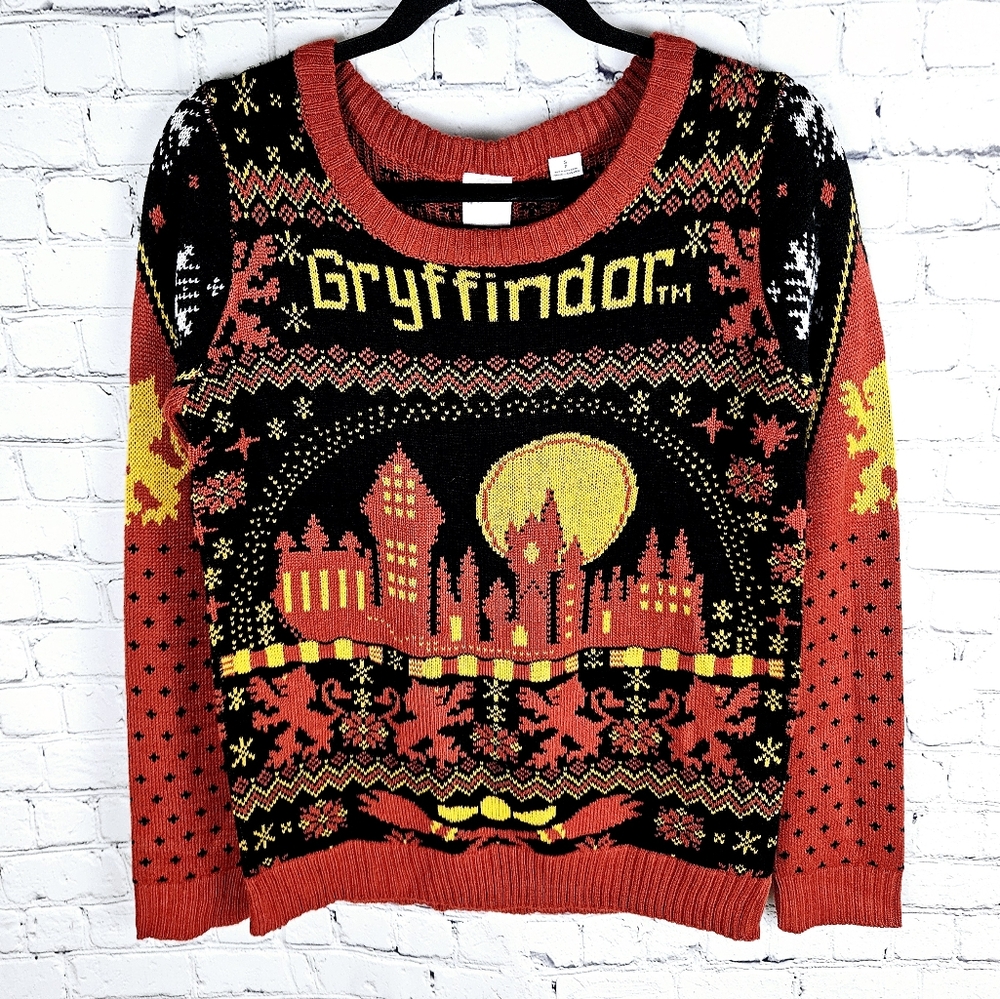 HARRY POTTER | Gryffindor "ugly" Christmas sweater winter wizard knit sweater